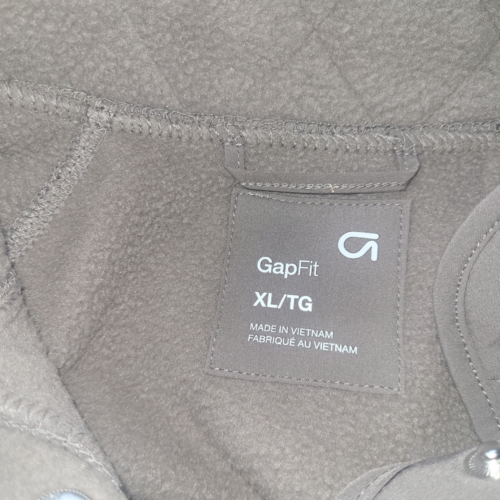 Gap Fit Womens Taupe Quilted Panel Fleece Snap Button-Up Jacket Size XL - Picture 8 of 8